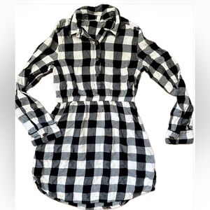 🌻3/$18 SO Black/White Plaid Long Sleeve Tunic Dress